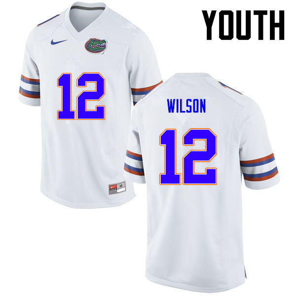 Youth Florida Gators #12 Quincy Wilson College Football Jerseys-White - Click Image to Close